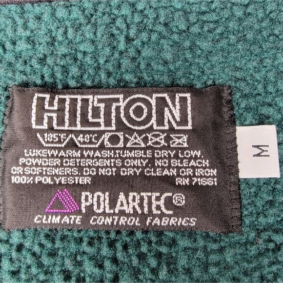 Green 90s Vintage Yacht Club Embroidered Long Sleeve Polo Sweatshirt Size Medium - Picture 7 of 7